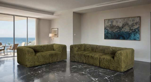 Furniture of America® Nappi Olive Green Loveseat -2