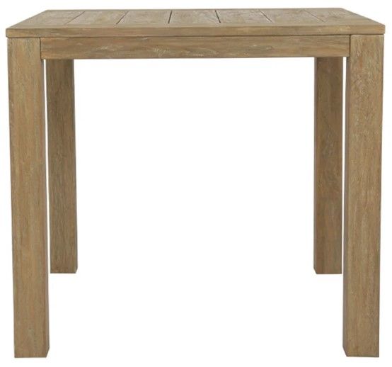 Sunset West Coastal Warm Gray Wooden Square Outdoor End Table-1