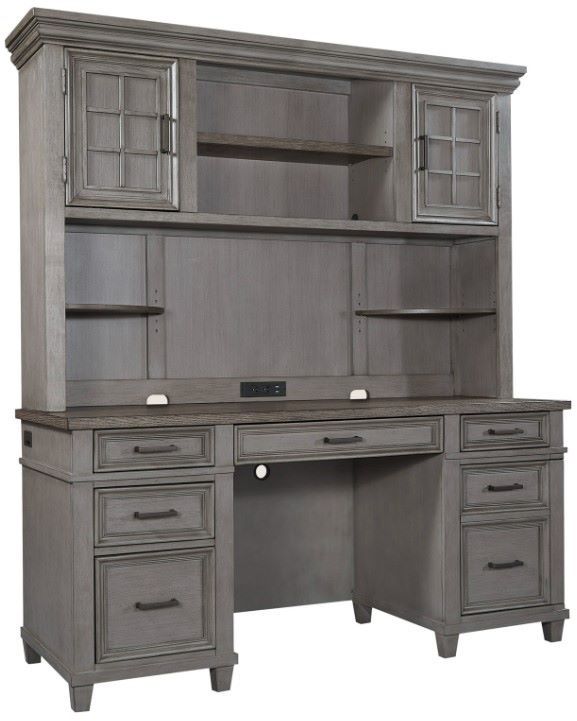 aspenhome® Caraway Aged Slate Credenza and Hutch-0