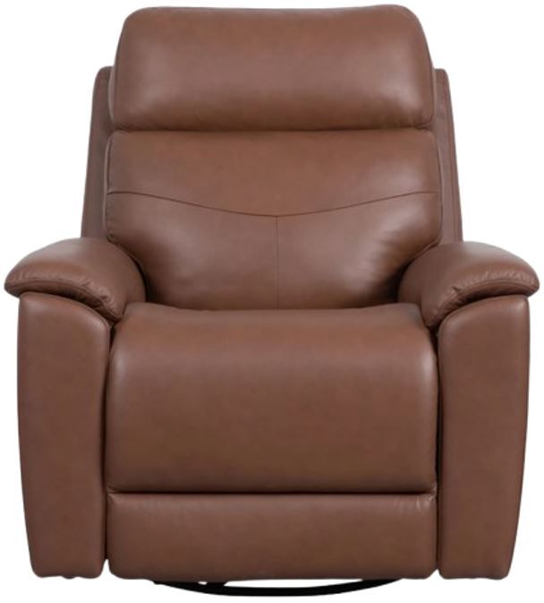 Flexsteel® Meet Your Perfect Match Refined Hickory Leather Power Swivel Gliding Recliner with Power Headrest and Lumbar-1