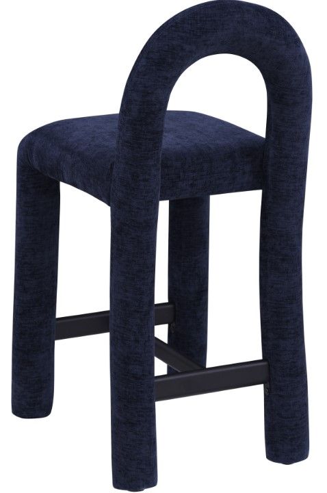 Meridian Furniture Amari Navy Upholstered Counter Stool-4
