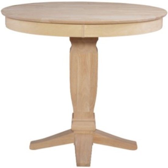 John Thomas Furniture® Build Your Own Beige Round Gathering Pedestal Dining Table-0