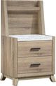 Crown Mark Tilston Light Brown Nightstand with Wall Panel-0