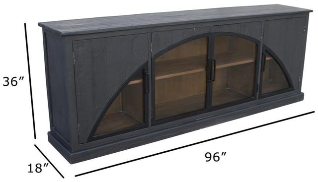 Nest Home Collections Evanston Smooth Black Long Cabinet-3