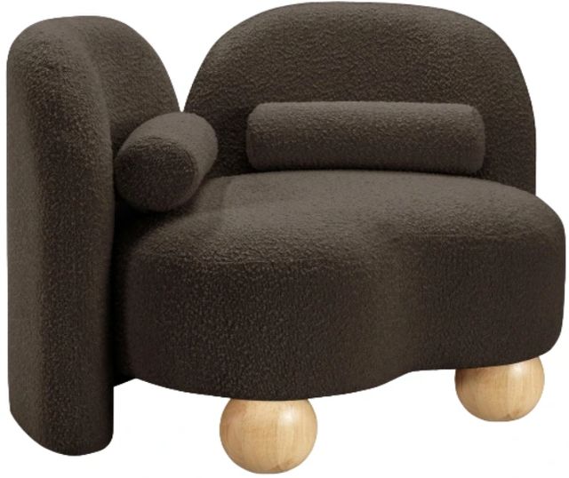 Meridian Furniture Daphne Brown Boucle Fabric Accent Chair-1