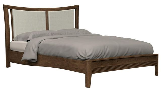 Country View Woodworking Westwood Bedroom Brown Maple Curved Wood and Upholstered Queen Bed-0