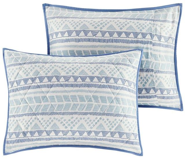Olliix by Urban Habitat 7 Piece Blue King/California King Rochelle Cotton Reversible Coverlet Set-2