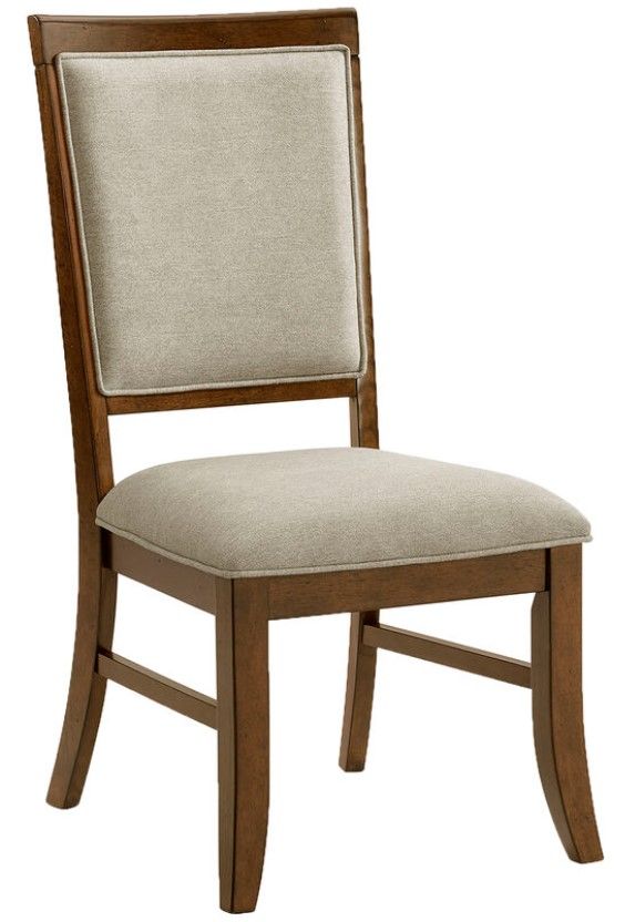 Elements International Phillipe Cherry/Gray Dining Side Chair-0