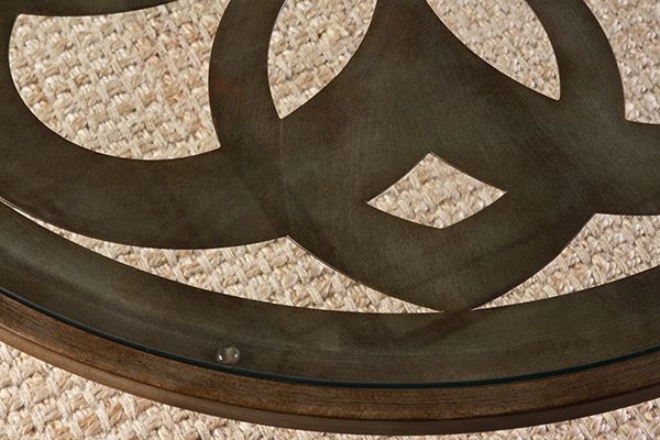 HH2 Home Marsala Glass Top Coffee Table with Bronze Metal Base-2