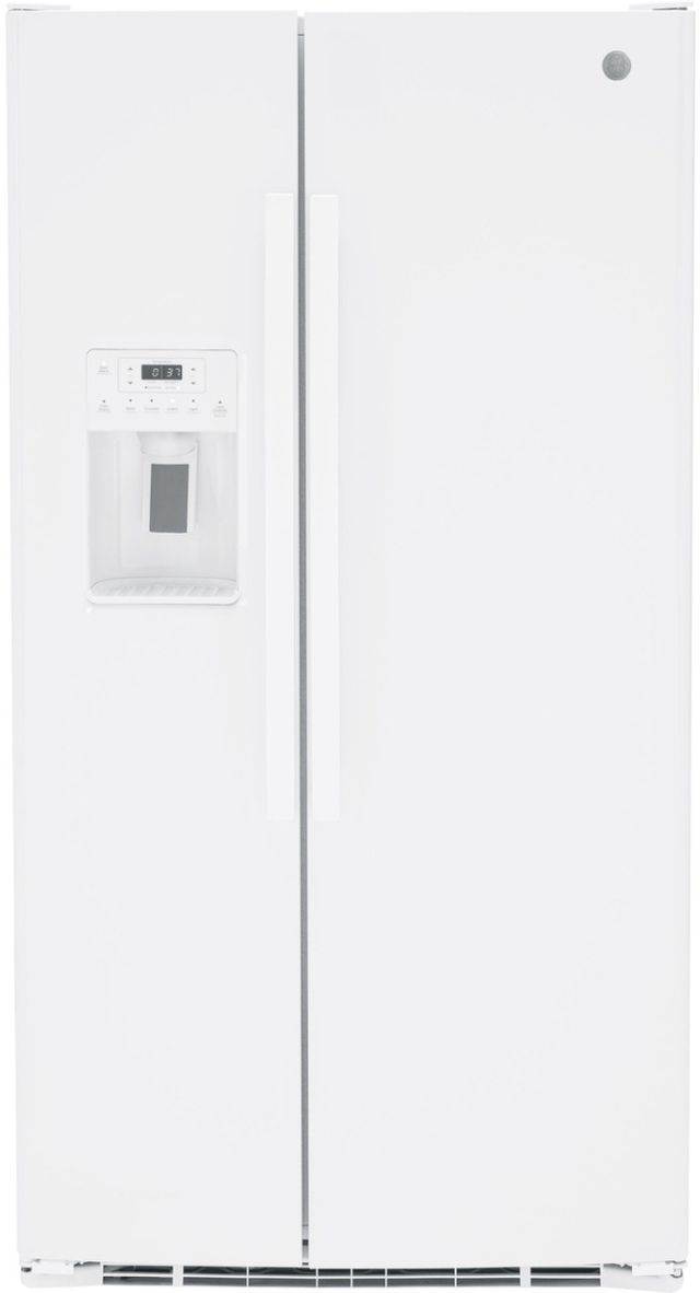 GE® 36" 25.3 Cu. Ft. White Side-by-Side Refrigerator-0