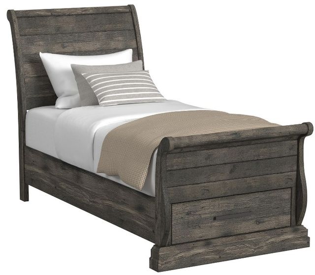 Elements International Park Ridge Charcoal Twin Storage Panel Bed-0