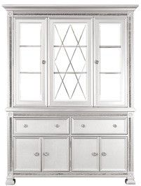 Mazin Furniture Bevelle Silver Buffet & Hutch-0