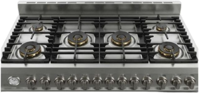 Verona® Ultima 48" Stainless Steel Double Oven Freestanding Gas Range with 6 Brass Burners-1