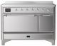 Ilve® Majestic III 48" Stainless Steel Pro Style Induction Range with Solid Door and Chrome Trim-0