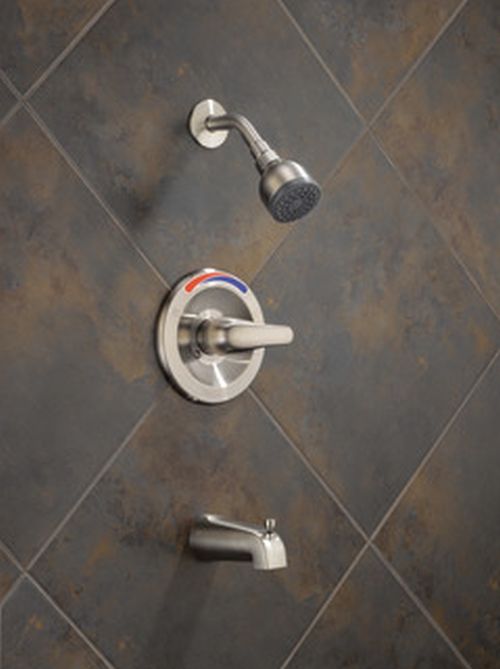 Peerless Core Brushed Nickel Tub and Shower Trim Kit-1