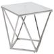 Mazin Furniture Lyris White End Table with Silver Base-0