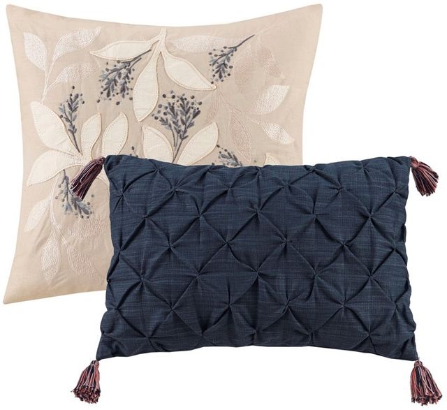 Olliix by Madison Park Camillia 8 Piece Navy California King Cotton Comforter Set-4
