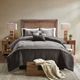 Olliix by Madison Park Boone 7 Piece Grey Queen Faux Suede Comforter Set-5