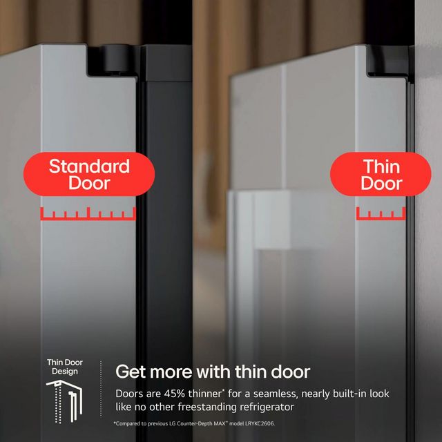 LG 36" 23.7 Cu. Ft. PrintProof™ Stainless Steel Counter Depth MAX™ with Zero Clearance™ French Door Refrigerator-14