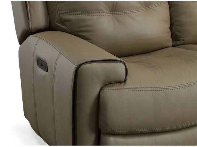 Flexsteel® Wicklow Brown Power Reclining Loveseat with Power Headrests-4