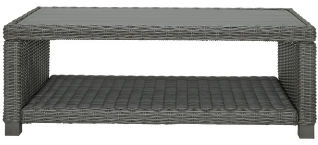 Signature Design by Ashley® Elite Park Gray Aluminum/Resin Wicker Outdoor Cocktail Table-1