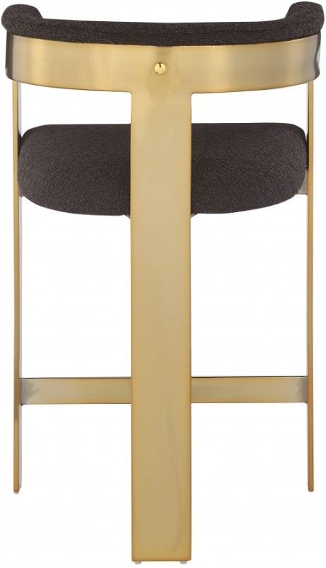Meridian Furniture Romeo Brown/Gold Upholstered Counter Stool-3
