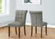 Monarch Specialties Inc. 2-Piece Grey/Walnut 38" Upholstered Dining  Side Chairs Set-2