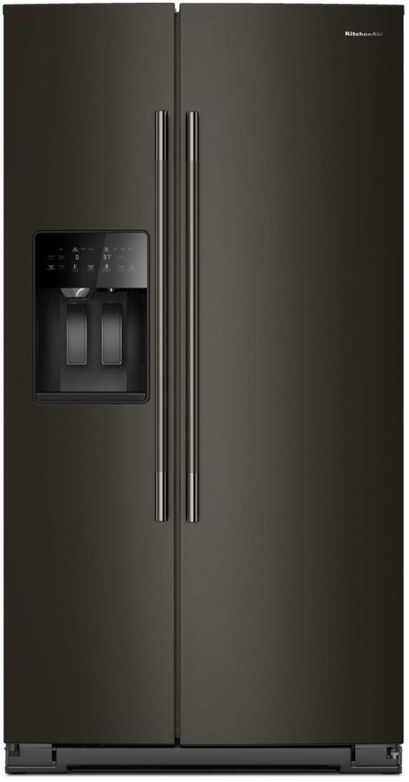 KitchenAid® 36" 20.6 Cu. Ft. Black Ore Counter Depth Side-by-Side Refrigerator with Exterior Ice and Water Dispenser-0