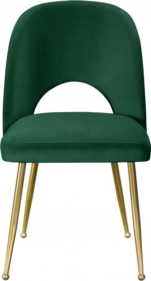 Meridian Furniture Logan Green/Gold Velvet Dining Chair-1