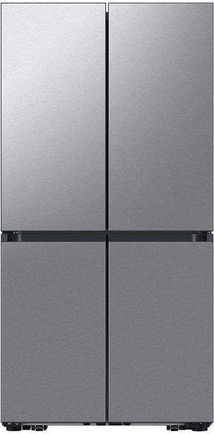 Front view of the Samsung Bespoke 36 in. 29.0 Cu. Ft. Fingerprint Resistant Stainless Steel French Door Refrigerator