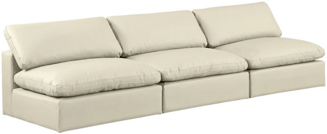 Meridian Furniture Comfy 3-Piece Cream Leather Modular Sofa-0