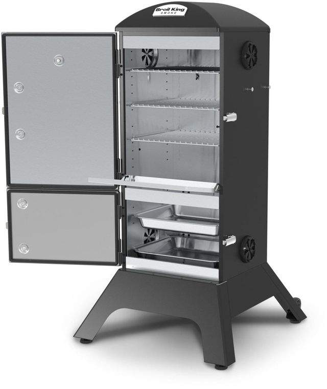 Broil King® 22" Black Vertical Charcoal Cabinet Smoker-2