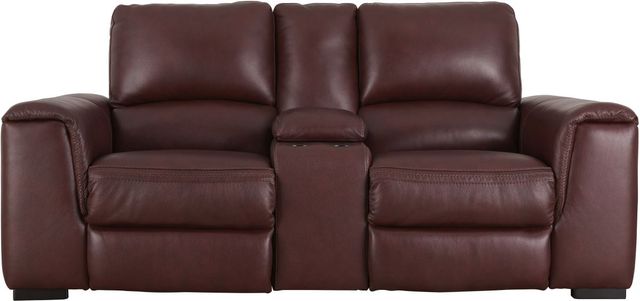 Signature Design by Ashley® Alessandro Garnet Power Reclining Loveseat with Adjustable Headrest-1