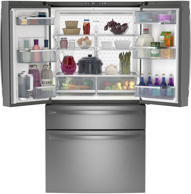 GE Profile™ 36" 23.2 Cu. Ft. Fingerprint Resistant Stainless Counter Depth French Door Refrigerator-3