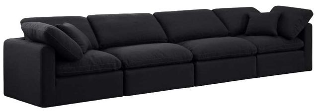 Meridian Furniture Indulge 4-Piece Black Linen Sofa-0