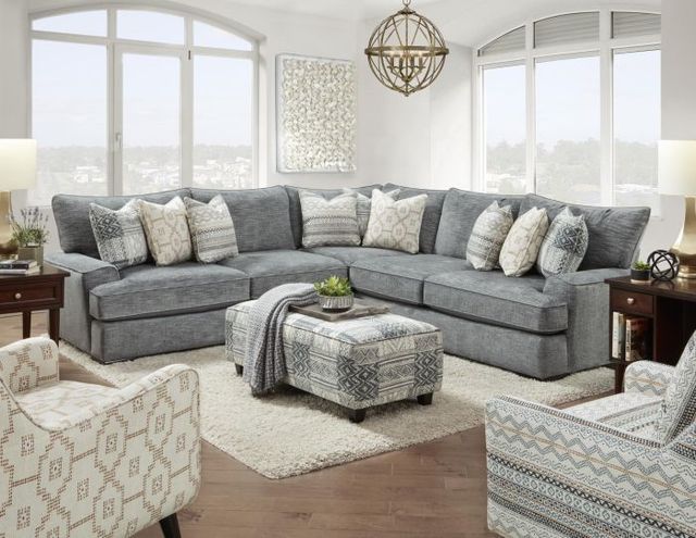 Fusion Furniture Handwoven Slate Riverdale Toca Madera Slate  Cocktail Ottoman-1