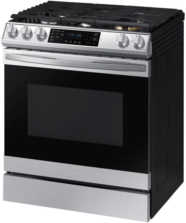 Samsung 30" Fingerprint Resistant Stainless Steel Front Control Slide-In Gas Range-2