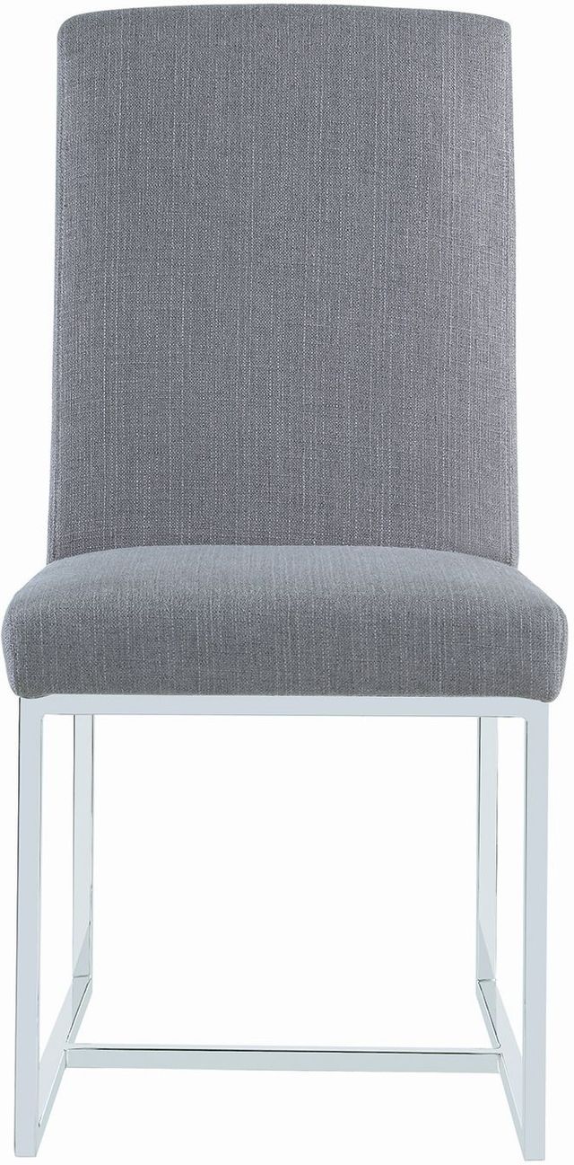 Coaster® Mackinnon 2-Piece Grey/Chrome Upholstered Side Chairs-1