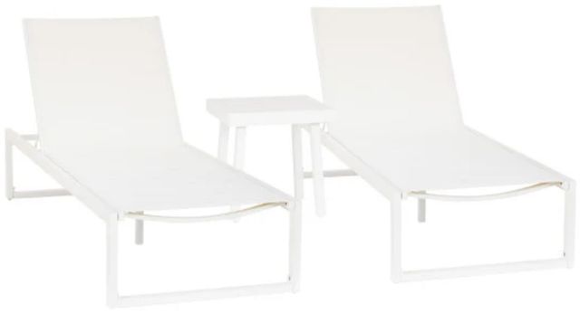 Linon Alora 3-Piece White/ Aluminum/Fabric Lounge Chair Set-0