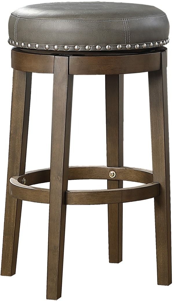 Mazin Furniture Westby Gray Round Swivel Pub Height Stools-0