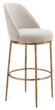 Zuo® Modern Nordhavn Beige/Gold Swivel Barstool-0