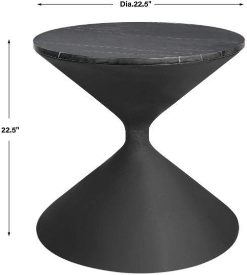 Uttermost® Time's Up Matte Black Side Table-2