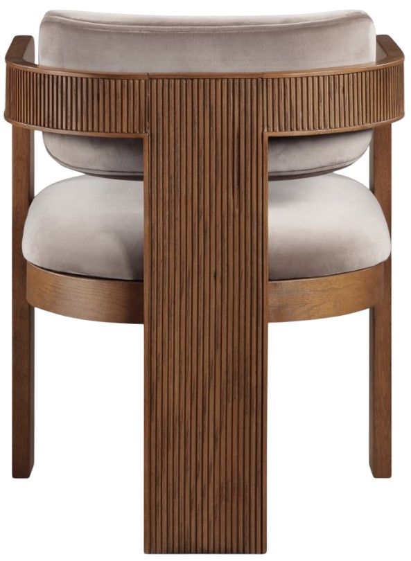Meridian Furniture Sacha Taupe/Walnut Velvet Dining Chair-4
