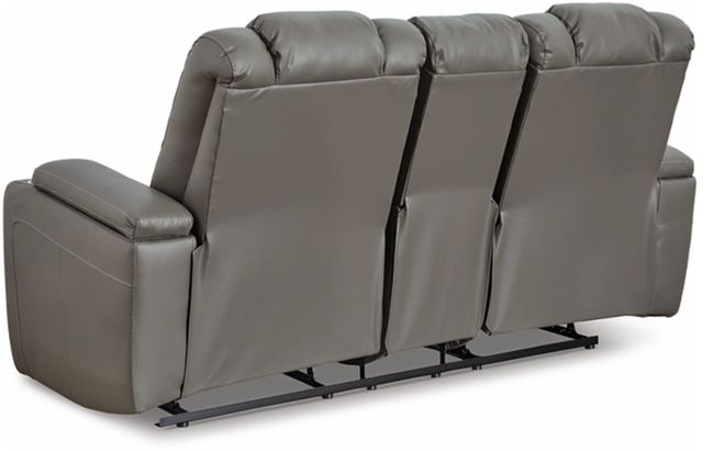 Signature Design by Ashley® Mancin Gray Reclining Loveseat with Console-4