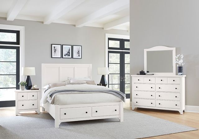 Vaughan-Bassett Cool Farmhouse Soft White King Panel Storage Bed-1