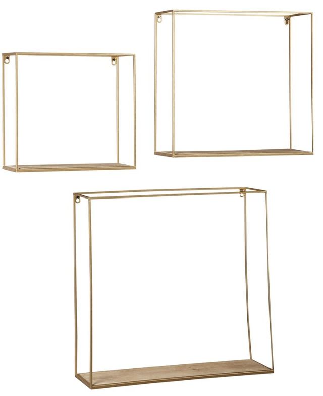 Signature Design by Ashley® Efharis 3-Piece Gold Wall Shelf Set