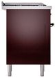 Ilve® Nostalgie II Noblesse 60'' Burgundy Pro Style Dual Fuel Range with Burnished Trim-2