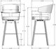 Amisco Customizable Grissom Swivel Bar Stool-2