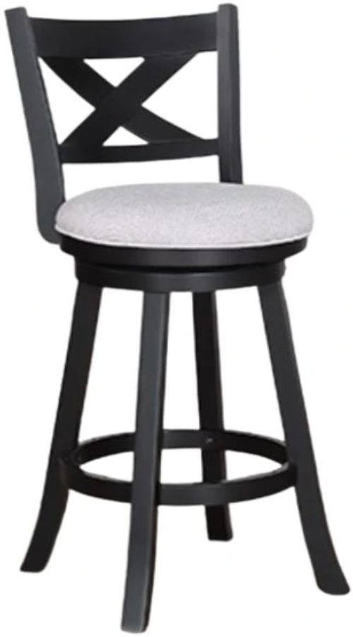 Crown Mark Kipper Black/Dove Swivel Bar Stool-0