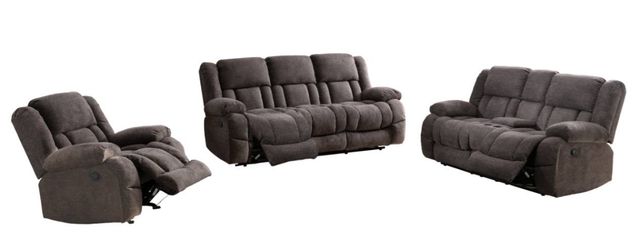 Mazin Furniture Presley Gray Power Reclining Loveseat with Center Console-2